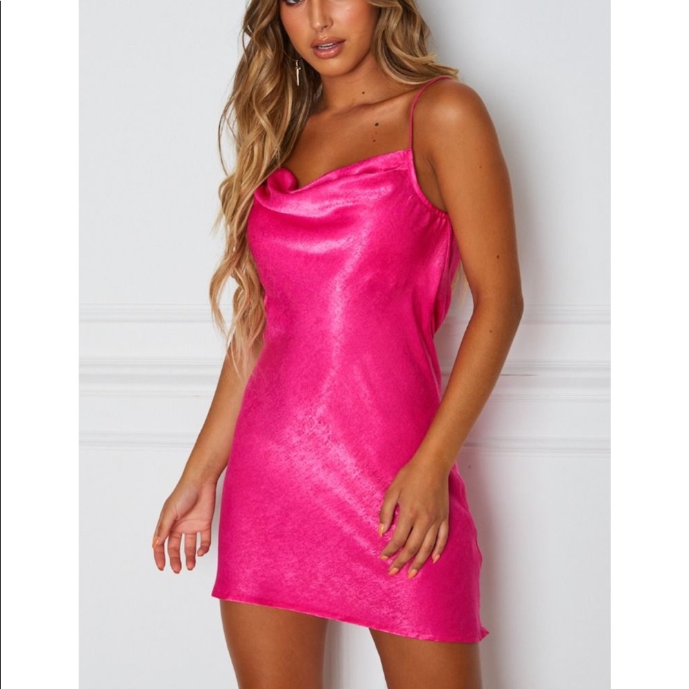 White fox pink dress tags on
